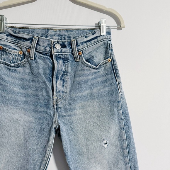 Levi’s - Wedgie Style Light Wash Distressed Jeans - Picture 2 of 5